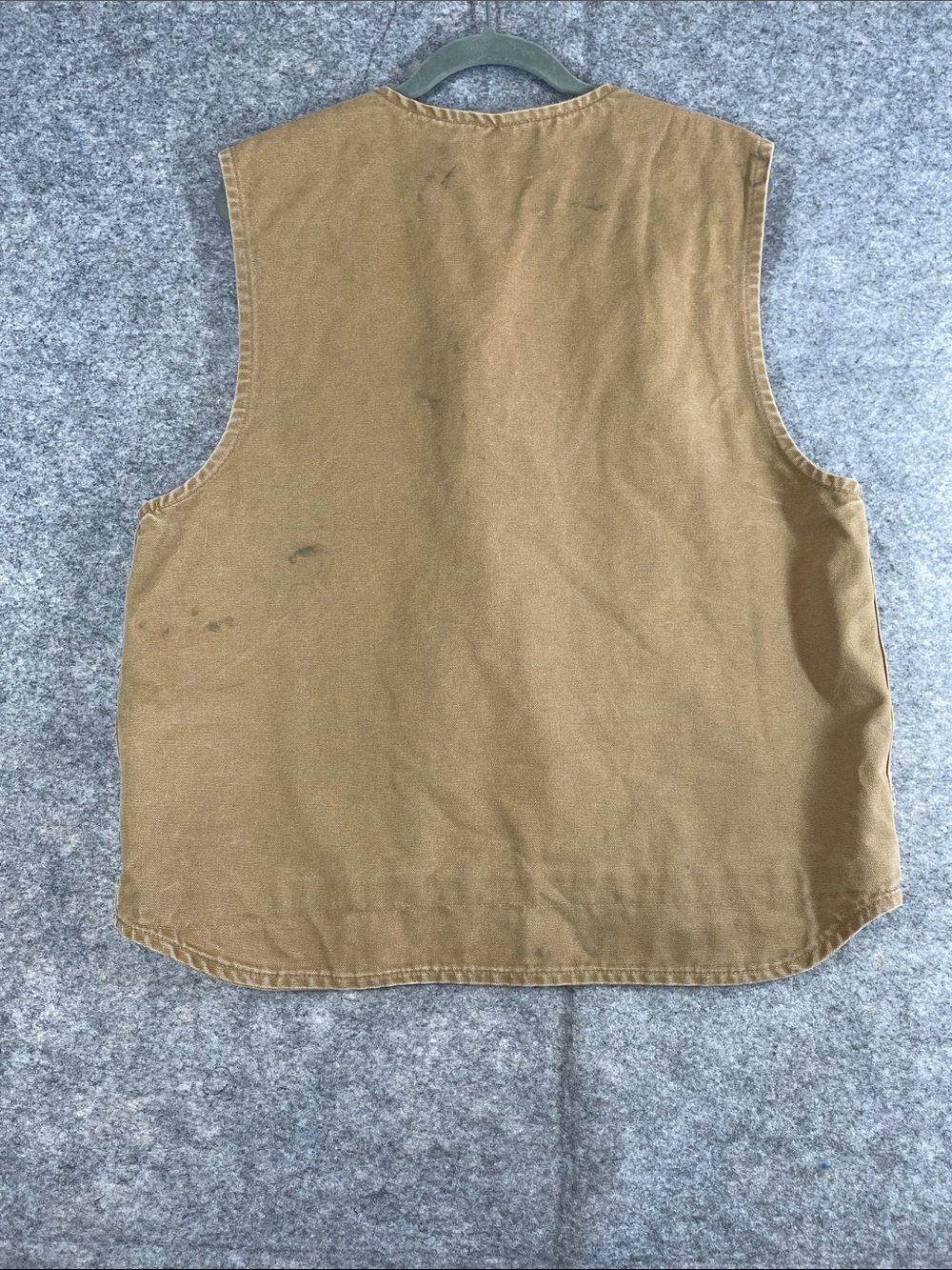 Vintage 07 Carhartt Brown Zip Front Work Vest Large Workwear Utility Western - Picture 12 of 15